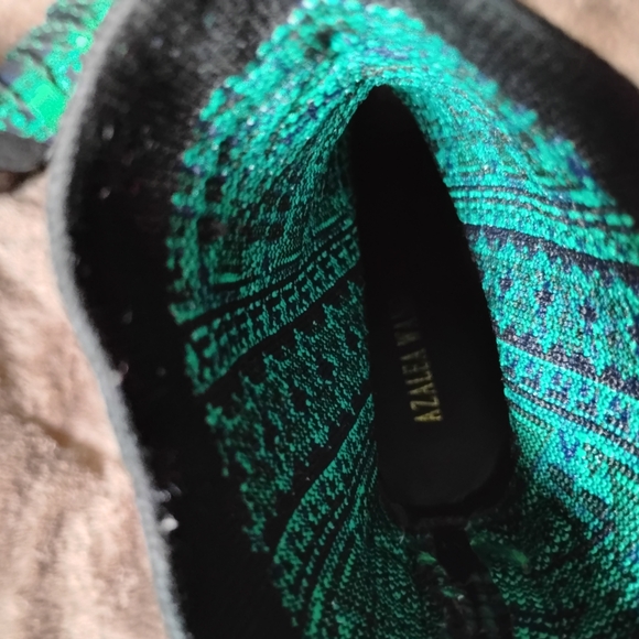 Patterned Green and Black Ankle Boots. New Without Tag - Picture 2 of 15